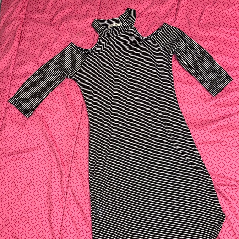 Black and white stripes dress